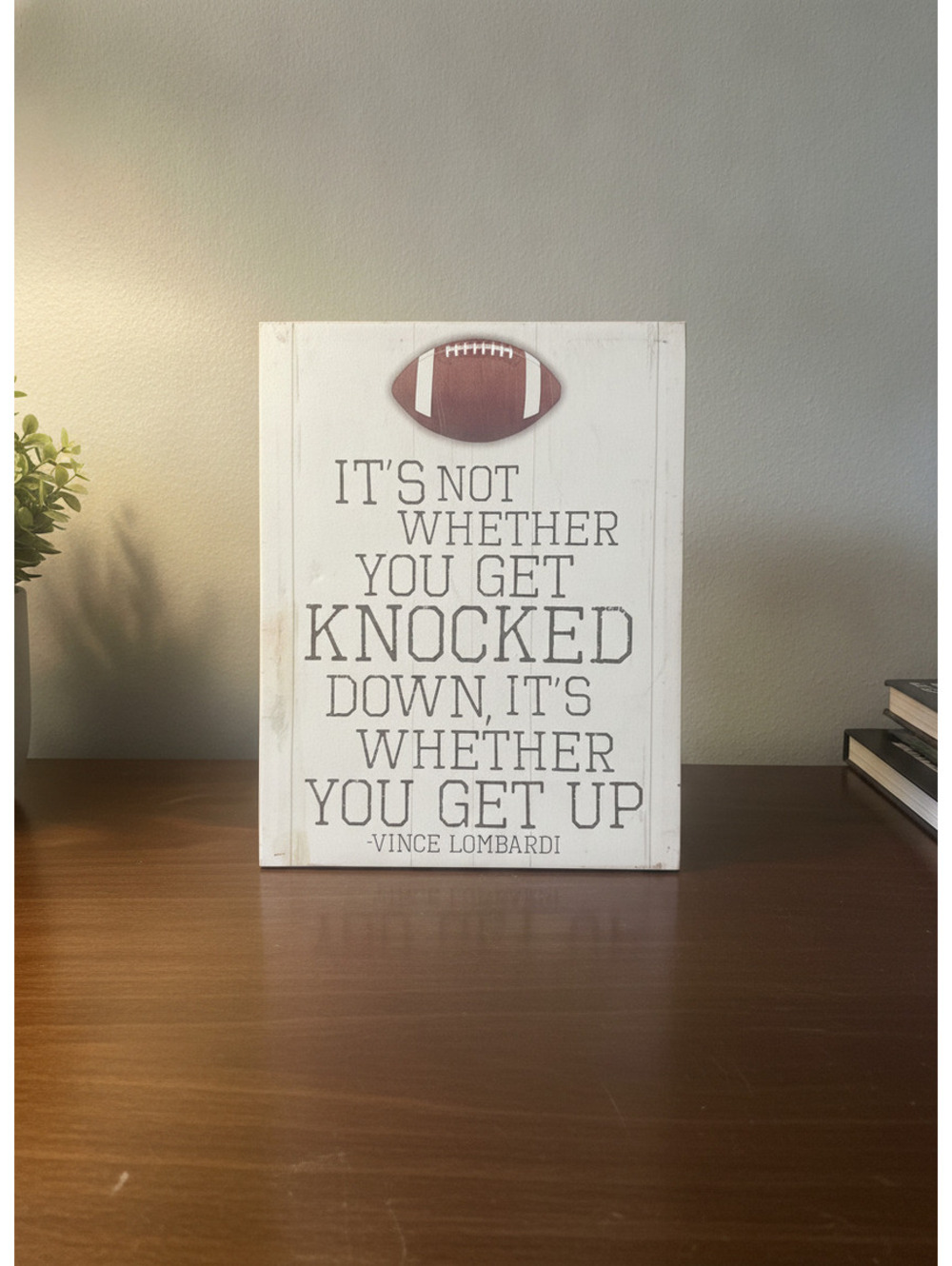 11x14 Inspirational Vince Lombardi Quote Football Wall Sign